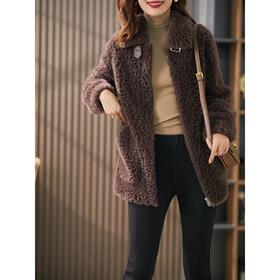 【现货7天】设计感气质羊毛皮草女中长款2023冬季新款韩版皮毛一体厚外套