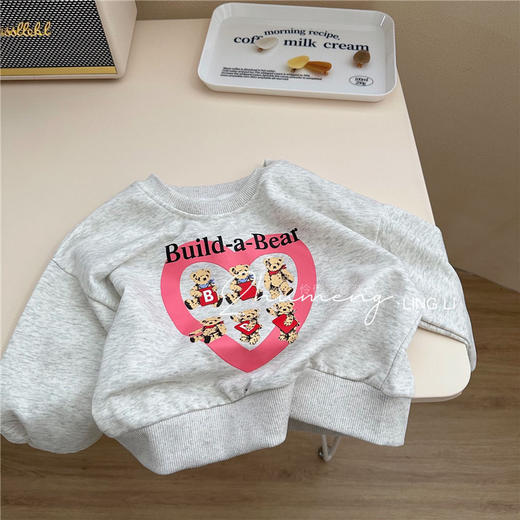 【高品质毛圈面料，舒适柔软透气性好！】儿童卡通卫衣2023新款秋款韩版印花女童圆领毛圈洋气上衣lm 商品图5