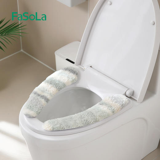 FaSoLa马桶垫坐垫家用加厚毛绒四季通用可水洗马桶圈坐便垫粘贴式 商品图3