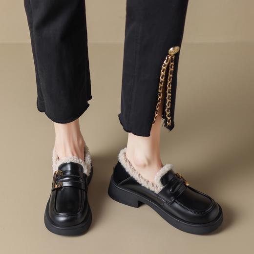 ZHR棉鞋2023秋冬季新款时尚户外乐福鞋女休闲百搭加厚简约棉鞋女 商品图3