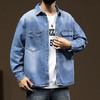 100%棉【新款DQ】大依优型大码口袋牛仔外套新款牛仔衣青年百搭上衣潮款加肥加大胖子 商品缩略图2