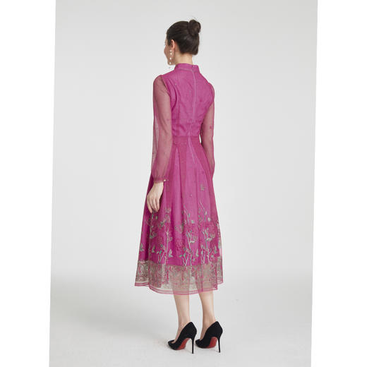 司歌国风改良旗袍连衣裙刺绣长袖裙A881298 商品图3