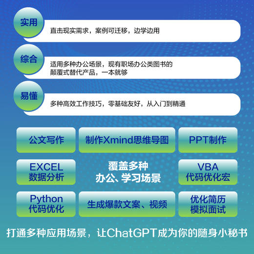 ChatGPT速学通 文案写作PPT制作数据分析知识学习与变现ChatGPT4书籍AIGC自动化办公教程GPT写作办公 商品图3