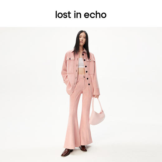 lost in echo设计师品牌时尚廓形宽松衬衫外套修身喇叭长裤套装女 商品图3