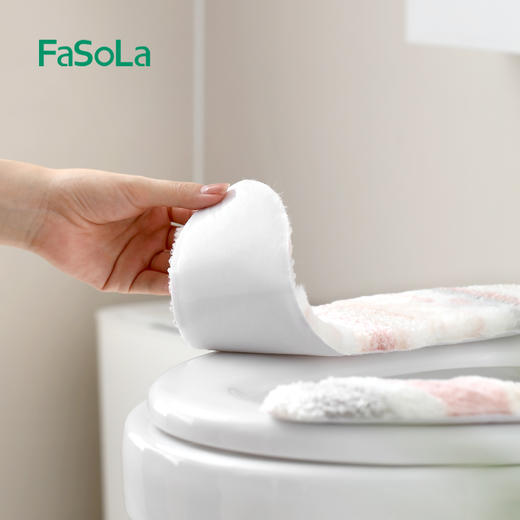FaSoLa马桶垫坐垫家用加厚毛绒四季通用可水洗马桶圈坐便垫粘贴式 商品图14
