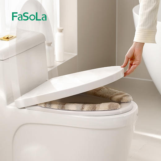 FaSoLa马桶垫坐垫家用加厚毛绒四季通用可水洗马桶圈坐便垫粘贴式 商品图13