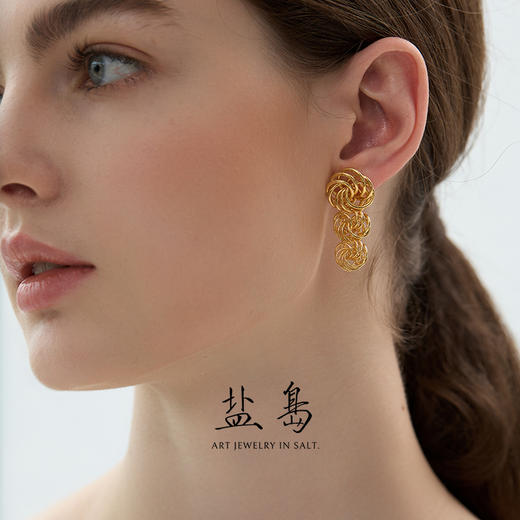 盐岛	琼花系列三花耳环 商品图2
