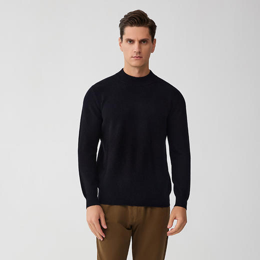 【男士半高领羊绒衫】羊绒世家秋冬新品23年秋冬新品男士100%山羊绒纯色内搭保暖毛衣 商品图3