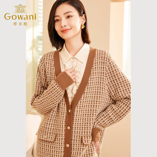 Gowani乔万尼商场同款秋冬新款开衫绵羊毛针织衫ET3M765809 商品图2