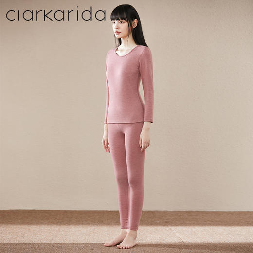 clarkarida保暖内衣女士无痕秋衣秋裤套装发热打底加厚冬季 商品图4