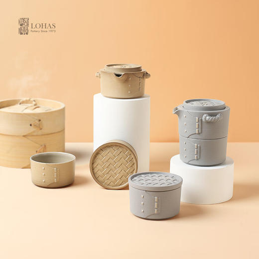 陆宝-力争上游旅行组 如意灰茶具套装 商品图2