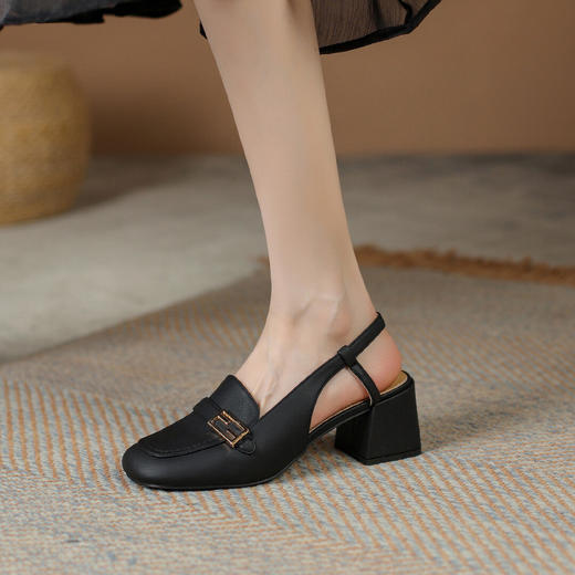 品质好货| Safiya索菲娅2023新款浅口粗跟后中空凉鞋 SF31115766 商品图9