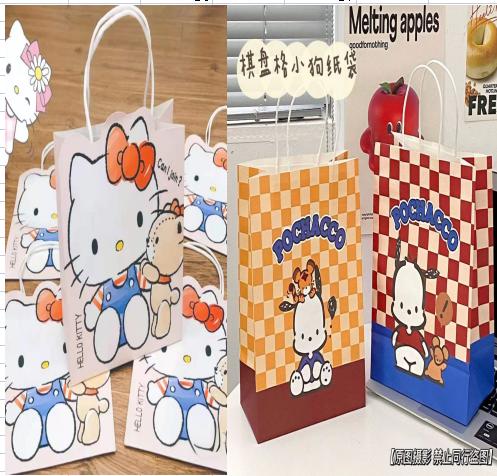 QT-121 KT猫/黄格/红格 手提袋 商品图0