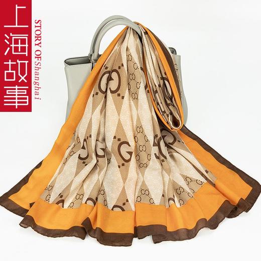 DD-上海故事棉麻围巾女秋冬季新款披肩外搭丝巾两用送妈妈长辈礼物 商品图9