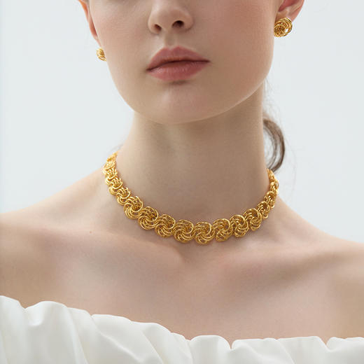 盐岛	琼花系列花团项链 商品图3