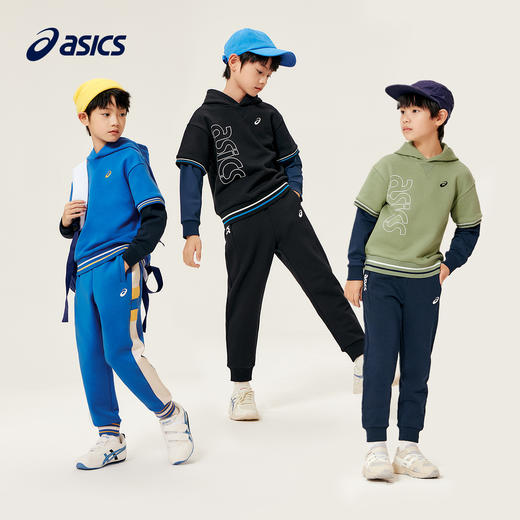 【品牌直发 】ASICS/亚瑟士童装卫衣2023冬新款男女儿童保暖加厚假两件连帽卫衣 商品图4