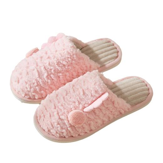 「五色可选！厚实毛绒」毛毛虫小翅膀居家地板拖情侣拖鞋 男女防滑耐磨月子鞋毛拖鞋 商品图4