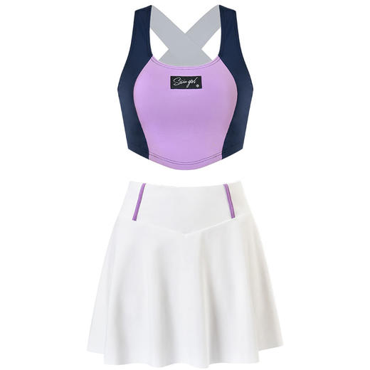 sisia2023新款泳衣女保守复古运动风显瘦温泉裙式分体泳衣高级感 商品图5