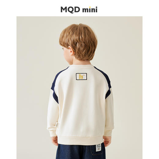 【清仓捡漏】【80 100 140】【MQDmini】男童春秋卫衣中小童撞色拼接卡通印花圆领上衣MQDMINI童装 商品图1