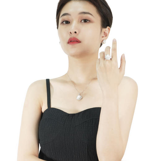 美裕 925银淡水珍珠戒指10-11mm 107237 商品图4