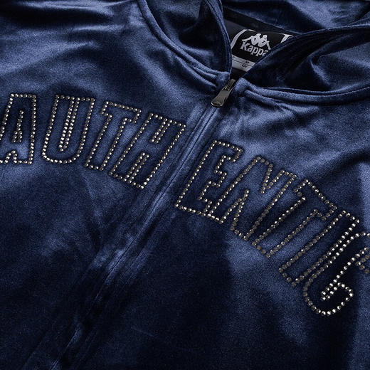 卡帕（Kappa）复古运动帽衫2023新款女短款显瘦卫衣字母长袖开衫外套K0D82MK01 商品图3