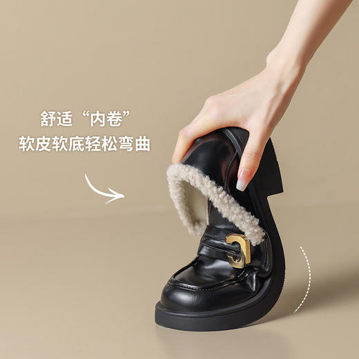 ZHR棉鞋2023秋冬季新款时尚户外乐福鞋女休闲百搭加厚简约棉鞋女 商品图9