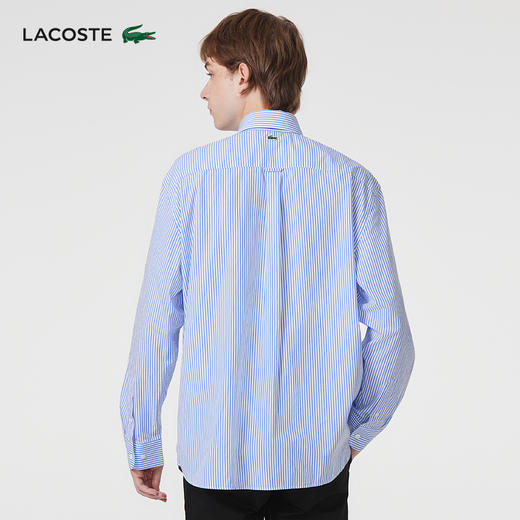 【海南专供价】Lacoste法国鳄鱼男女同款新款时尚条纹宽松长袖衬衫CH6378-98 商品图3
