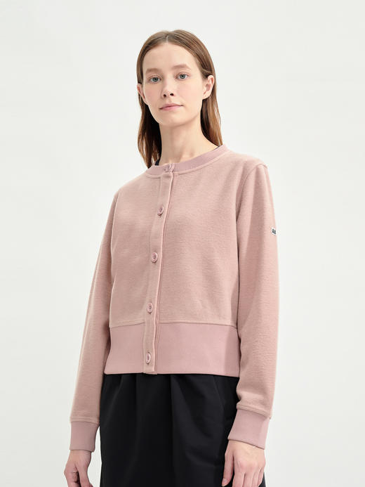 AIGLE艾高新品户外保暖柔软舒适时尚开襟圆领抓绒衣女AA62 商品图0