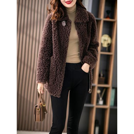 【现货7天】设计感气质羊毛皮草女中长款2023冬季新款韩版皮毛一体厚外套 商品图2