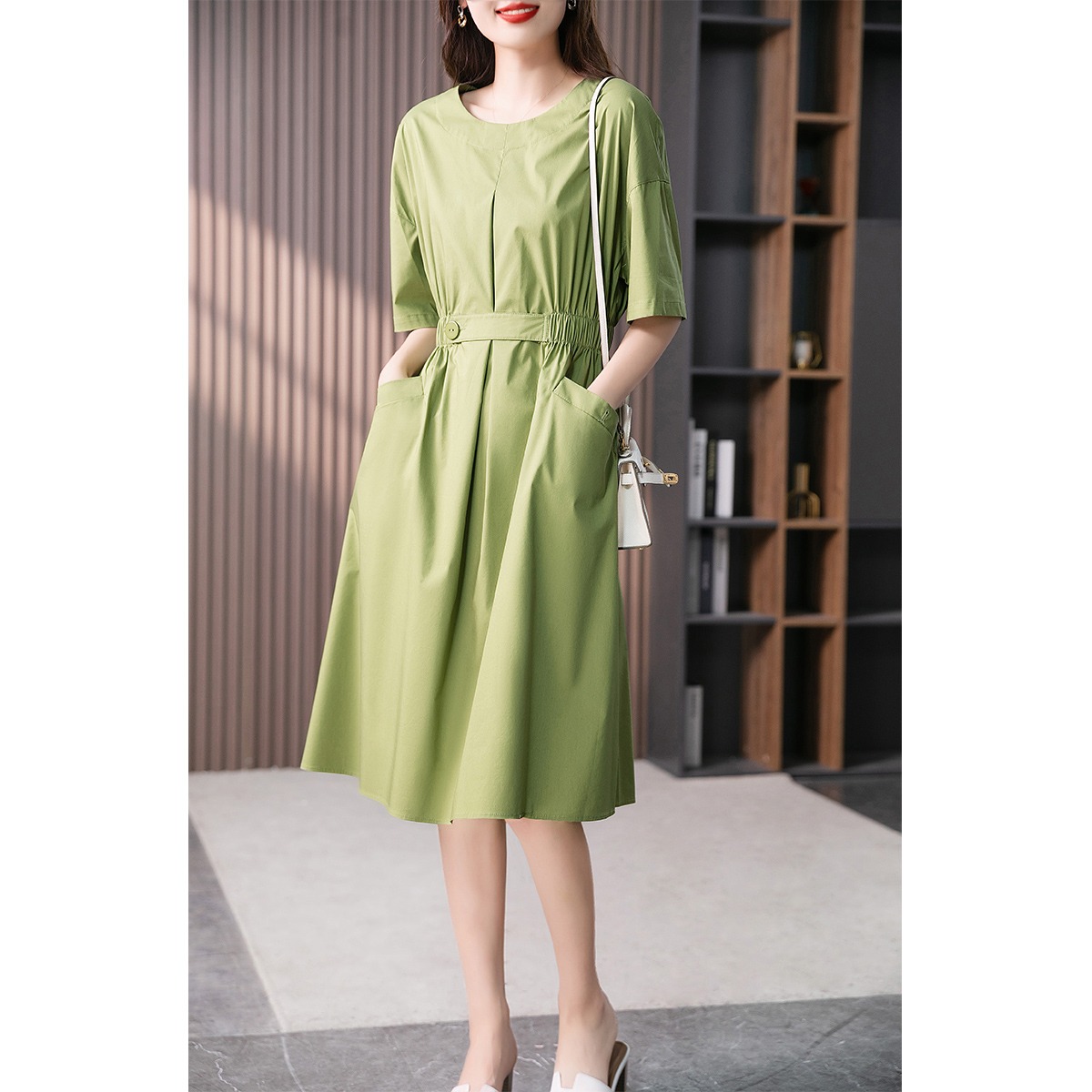 【现货7天】轻奢碎花真丝连衣裙女2023夏季新款V领显瘦桑蚕丝长款茶歇裙