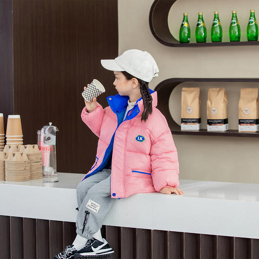 暖厚保丰，宝贝佳选！新品儿童羽绒棉服，男女中大童潮款，短款立领设计，让宝宝更时尚自信。冬日防寒必备！lm 商品图1