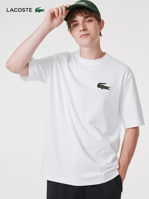 【海南专供价】Lacoste法国鳄鱼男女同款新款休闲圆领情侣短袖T恤衫TH0062-98 商品图4