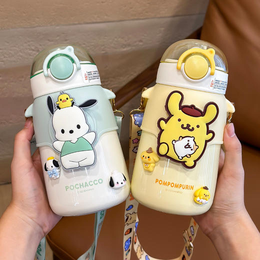 【三丽鸥儿童食品级316保温杯！】库洛米儿童保温杯女孩上学专用水杯316不锈钢杯子吸管女保温水壶。ry 商品图1