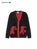 【海南专供价】Lacoste法国鳄鱼情侣款新款时尚黑红拼色针织开衫AH7373-98 商品缩略图2