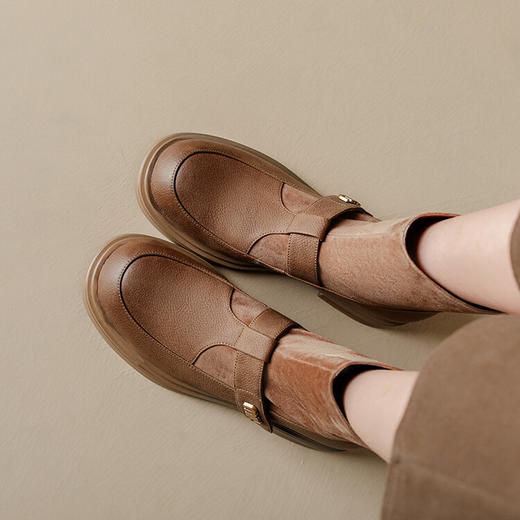 舒适百搭，里外全头层皮拼接短靴LGYZ-907-2 商品图4