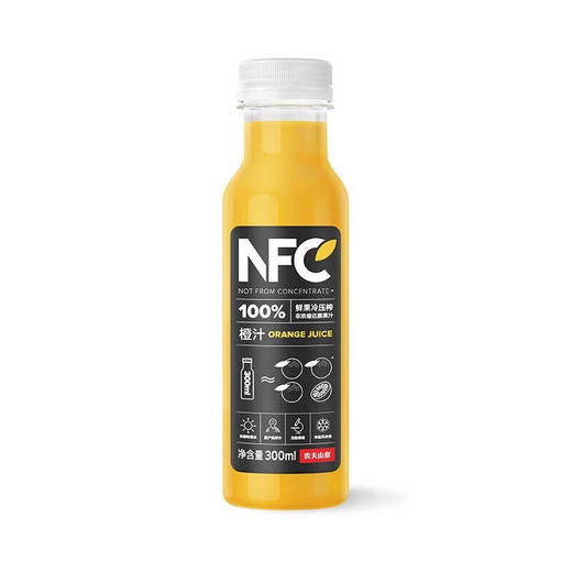 农夫山泉100%NFC橙汁300ml/瓶 商品图0
