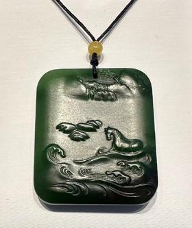 2F  合世璧  和田碧玉挂件