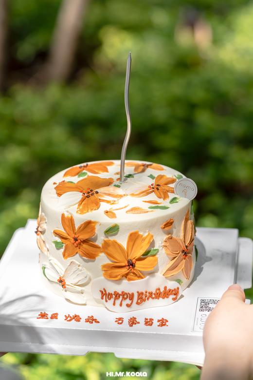 秋日繁花·油画风手绘蛋糕 | nama甜品研究所 商品图4