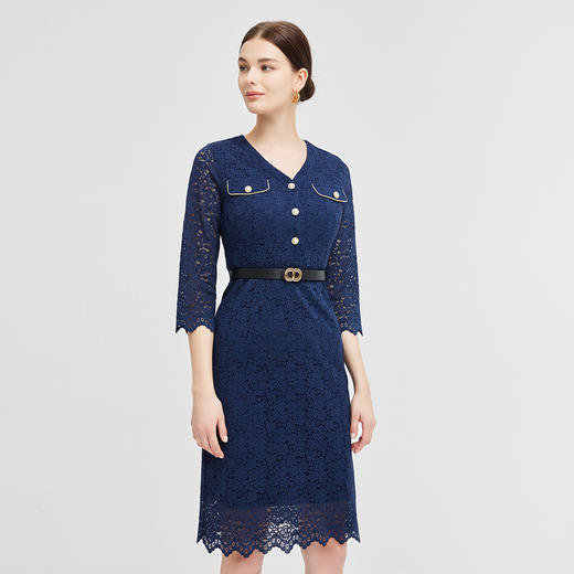 NG830斯尔丽2023秋季新款时尚通勤减龄小香风感连衣裙 商品图2