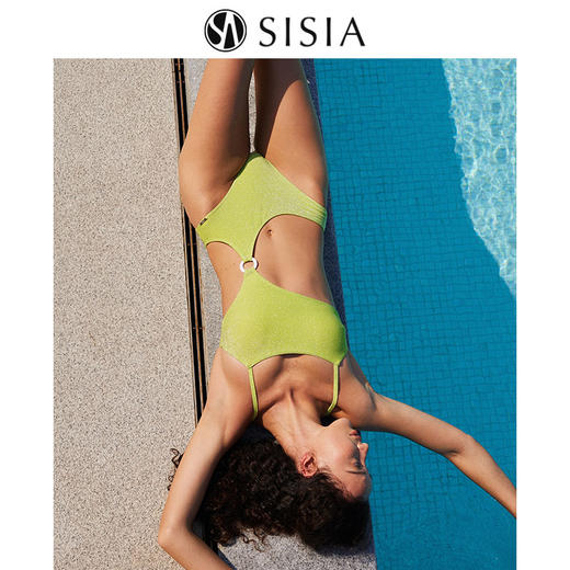 sisia2023新款泳衣女性感显瘦沙滩海岛度假高颜值连体泳衣高级感 商品图3