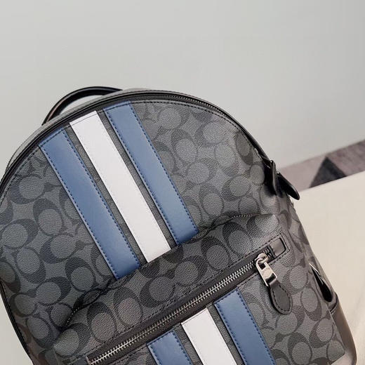 秋冬特惠💰650 蔻驰3001 PVC配头层牛皮，经典老花varsity条纹双肩包 商品图6