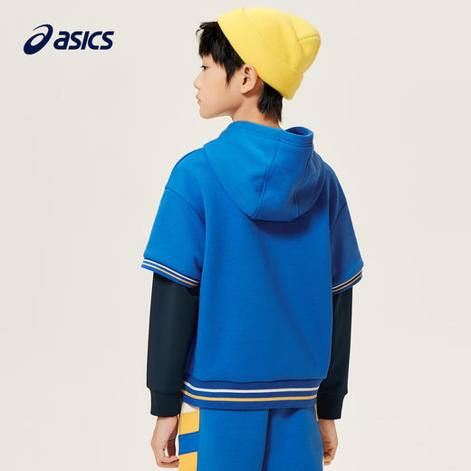 【品牌直发 】ASICS/亚瑟士童装卫衣2023冬新款男女儿童保暖加厚假两件连帽卫衣 商品图3