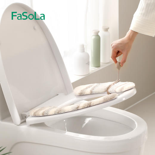 FaSoLa马桶垫坐垫家用加厚毛绒四季通用可水洗马桶圈坐便垫粘贴式 商品图5