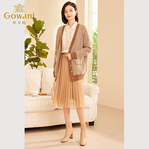 Gowani乔万尼商场同款秋冬新款开衫绵羊毛针织衫ET3M765809 商品图3