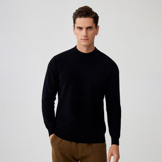 【男士半高领羊绒衫】羊绒世家秋冬新品23年秋冬新品男士100%山羊绒纯色内搭保暖毛衣 商品图4