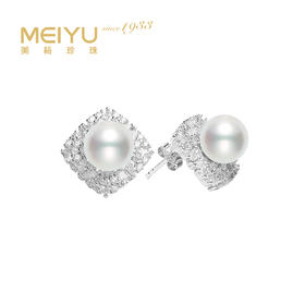 美裕 925银淡水珍珠耳钉 8-9mm 107230