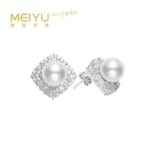 美裕 925银淡水珍珠耳钉 8-9mm 107230 商品图0