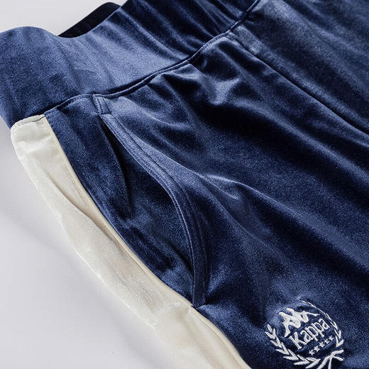 卡帕（Kappa）复古运动休闲裤2023新款女针织丝绒长裤撞色喇叭裤卫裤K0D82AK01 商品图4