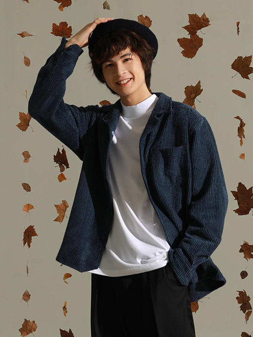 OADB/A14413A003/两面穿灯芯绒古巴领衬衫 商品图3