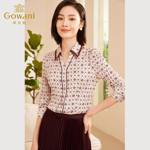 乔万尼秋冬新品原创设计双G图案显瘦衬衫ET3C747 商品图1